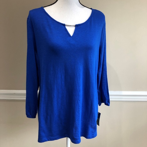 Karen Scott women’s royal blue top - Picture 2 of 6